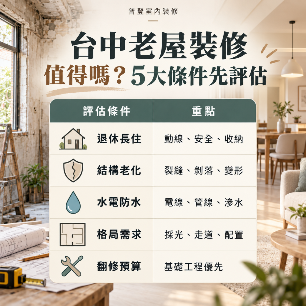 台中老屋裝修 台中老屋裝修評估重點